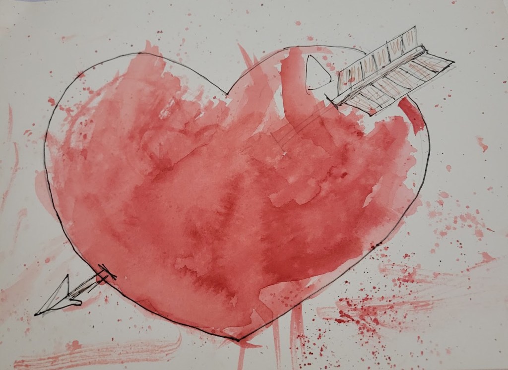 Heart Watercolor Painting