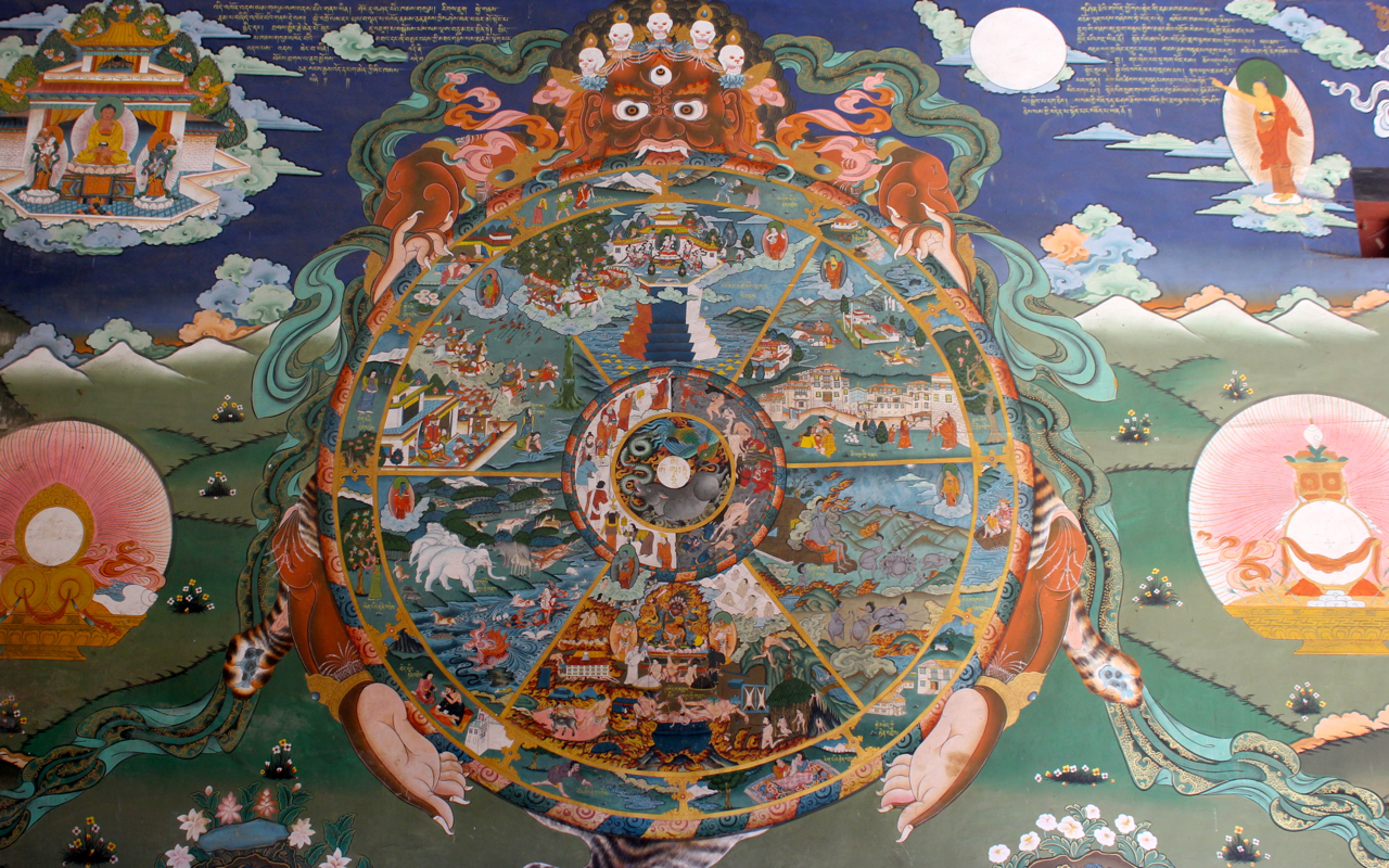 The wheel of life, Buddhism Bhavachakra